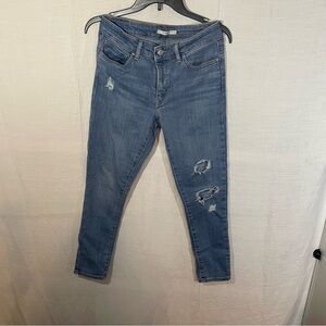 Levi's Women's 711 High Rise Skinny Leg Tailored Distressed Jeans Size 28